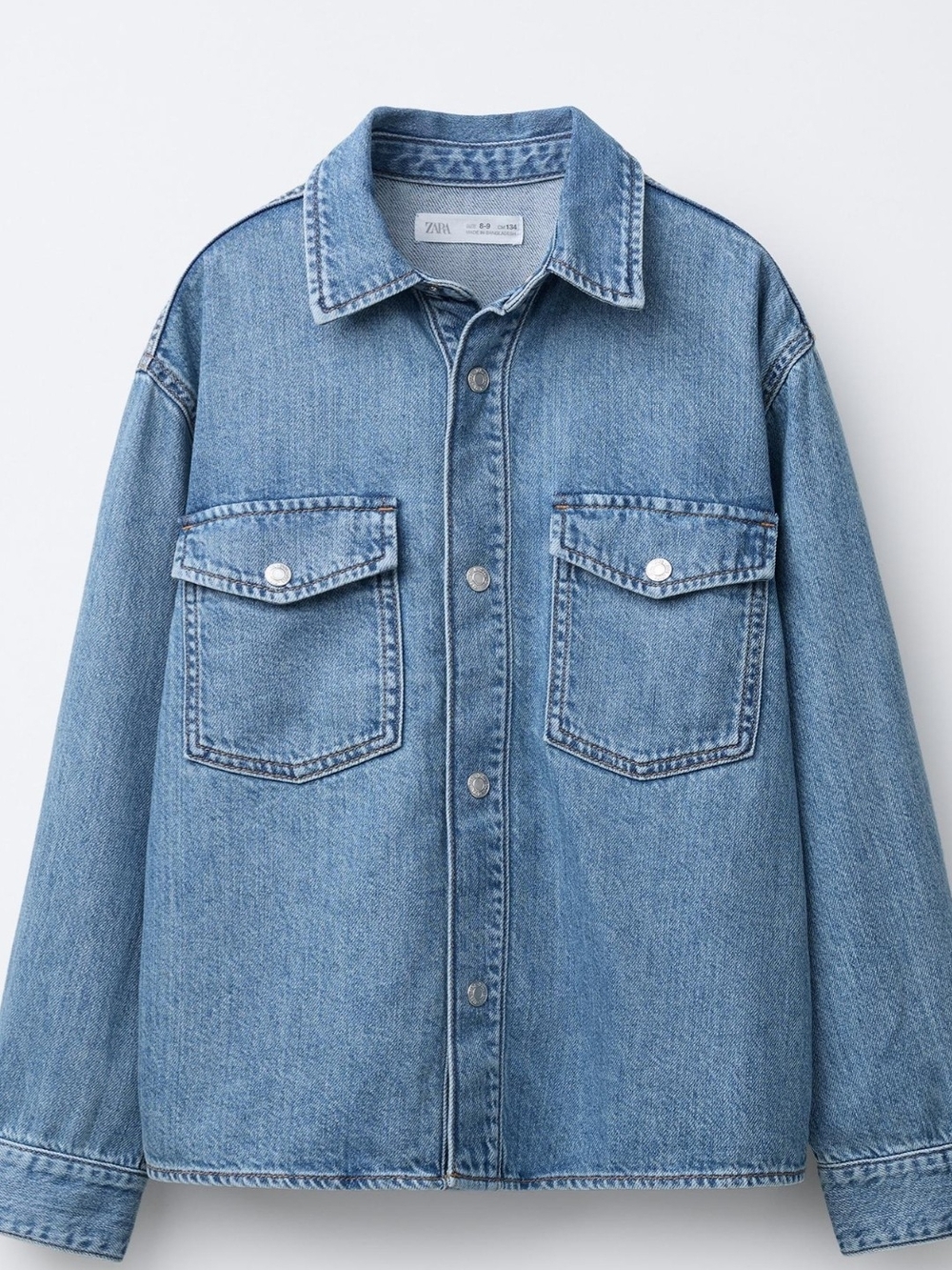 Zara Medium Blue Denim Overshirt